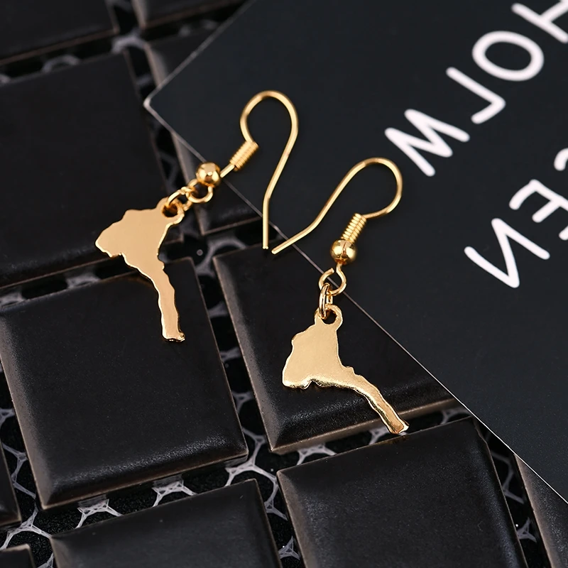 Гладкие серьги Shamty в виде эритрейских эфиопских карт маленькие женские модные