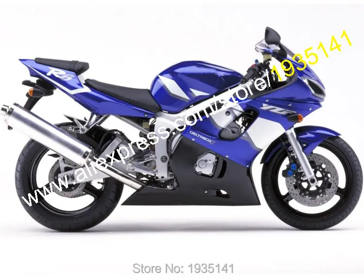 Для Yamaha YZF R6 1998 1999 2000 2001 YZFR6 YZF-R6 синий черный белый комплект обтекателей на