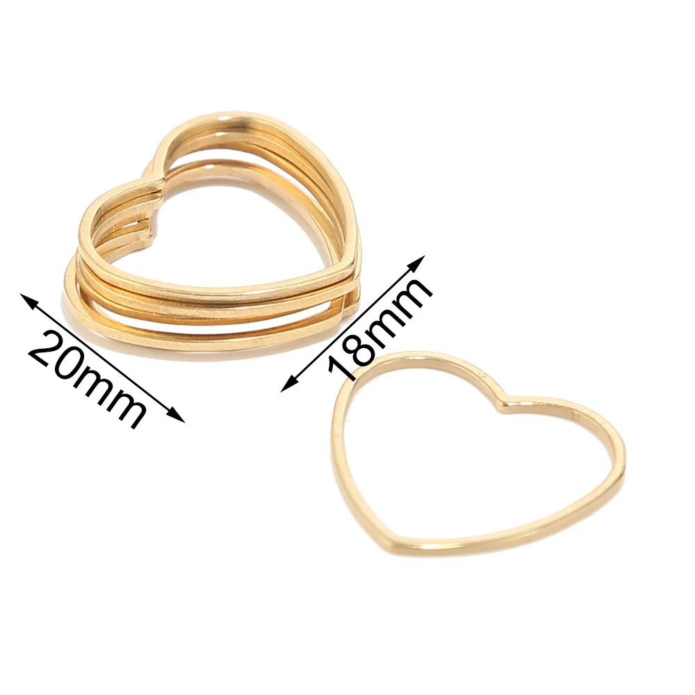 Gold Heart 40 шт./лот, серьги-капли из нержавеющей стали, компоненты, подвески-соединители в форме капель в форме сердца, изготовление сережек - Цвет: Gold Heart