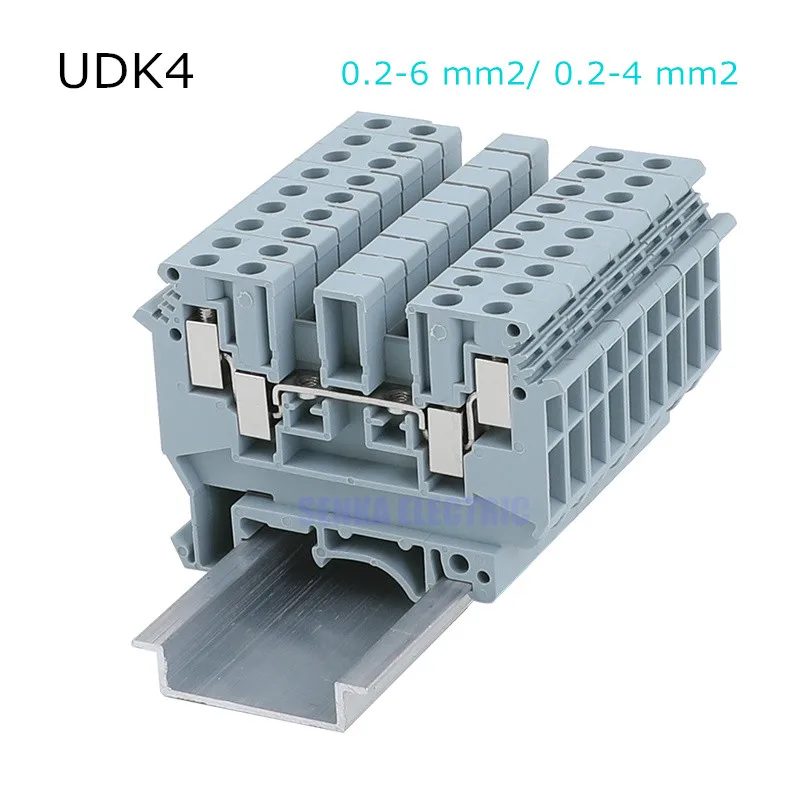 10 шт. Phonex Тип UDK4 Din Rail проводки проводника быстрый разъем супер тонкий Медь