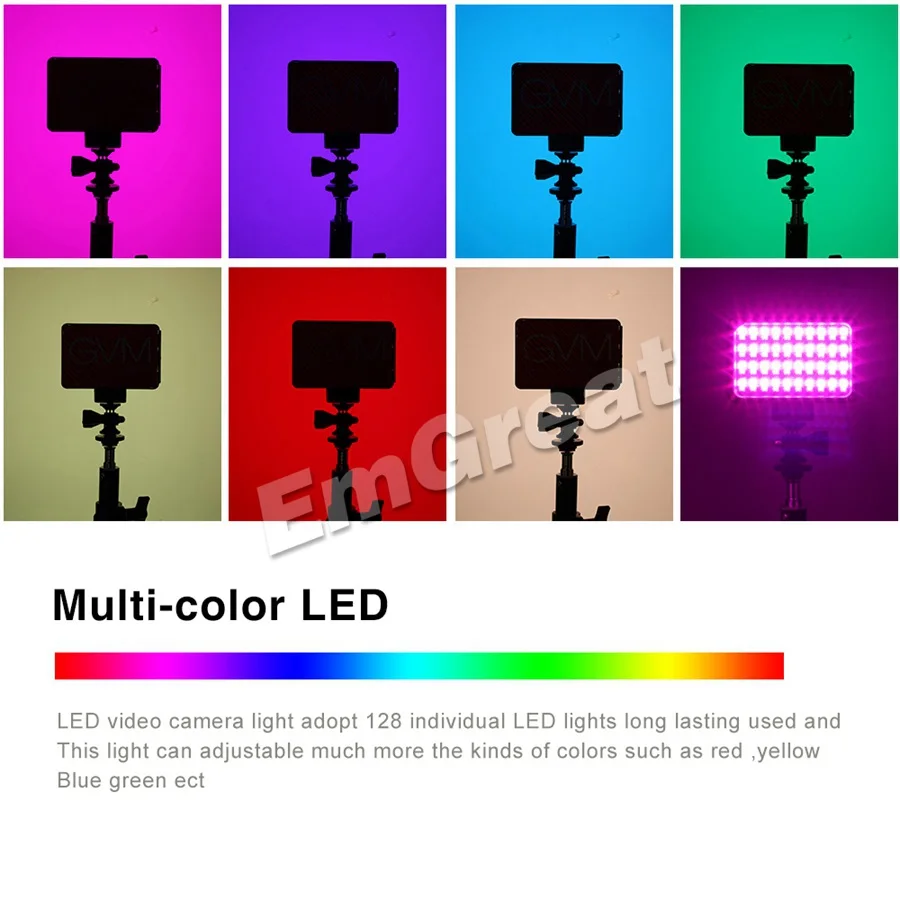 GVM RGB-7S портативный карманный полноцветный светодиодный светильник RGB для видеосъемки CRI 95+ Bi color 2000-5600K с управлением через приложение встроенный аккумулятор для sony Canon