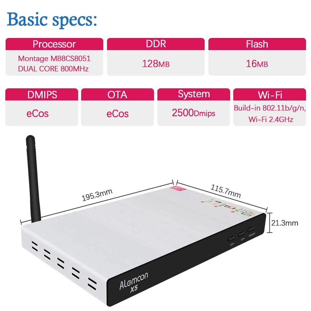 2018 Новый ALEMOON X5 DVB комбо DVB-S2/T2/C Smart спутниковый ресивер Европа Испания Польша