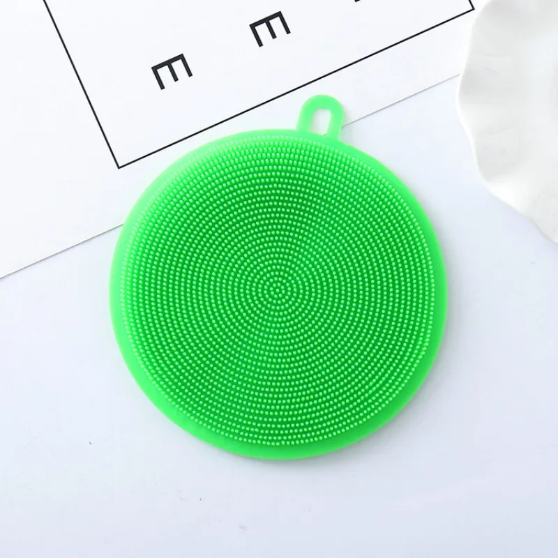 green Кухонные принадлежности, силиконовая щетка для мытья посуды, миска, кастрюля, щетка для мытья, инструмент для приготовления пищи, моющее средство, губки, губки - Цвет: green