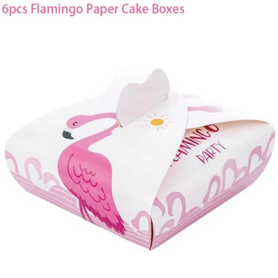 cake box Одноразовая посуда для вечеринок одноразовые Одноразовая посуда тарелки чашки скатерть Фламинго тема вечерние Для летних вечеринок Поставки - Цвет: cake box