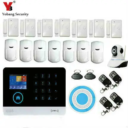 Yobang Security Wireless SIM GSM Home RFID Burglar LCD Touch Keyboard WIFI Alarm System Sensor kit | Безопасность и защита