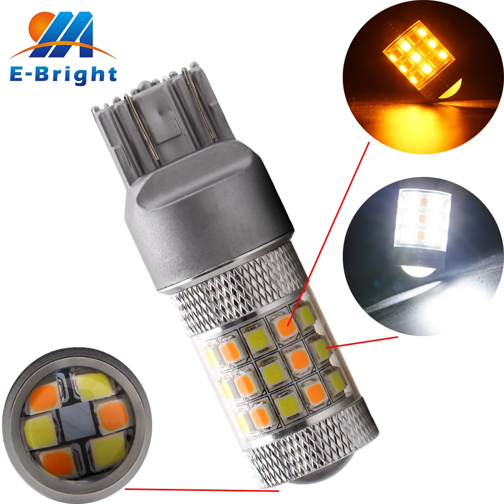 YM E Bright 4 20 шт T20 W21/5W 7443 2835 42 SMD автомобильный тормозной светильник двойной цвет