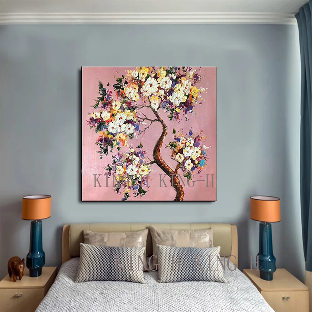 

Hand-painted oil painting abstract pen flowers plant many modern color to decorate children room hall hotel office
