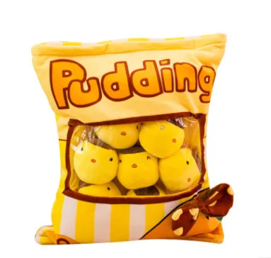 pudding Еда плюшевая подушка 38*50 см кости кролики пудинг фантазия Милая 3d подушка набивка хлопок еда плюшевые игрушки Скандинавская кукла животные суши - Цвет: pudding