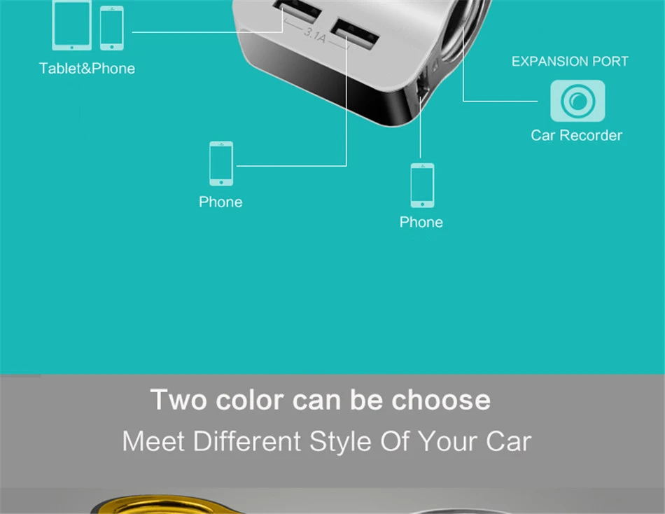 QGeeM 3 USB Автомобильное зарядное устройство 3.1A DC5V прикуриватель адаптер для автомобильного рекордера samsung Xiaomi iPhone зарядное usb-устройство для планшета
