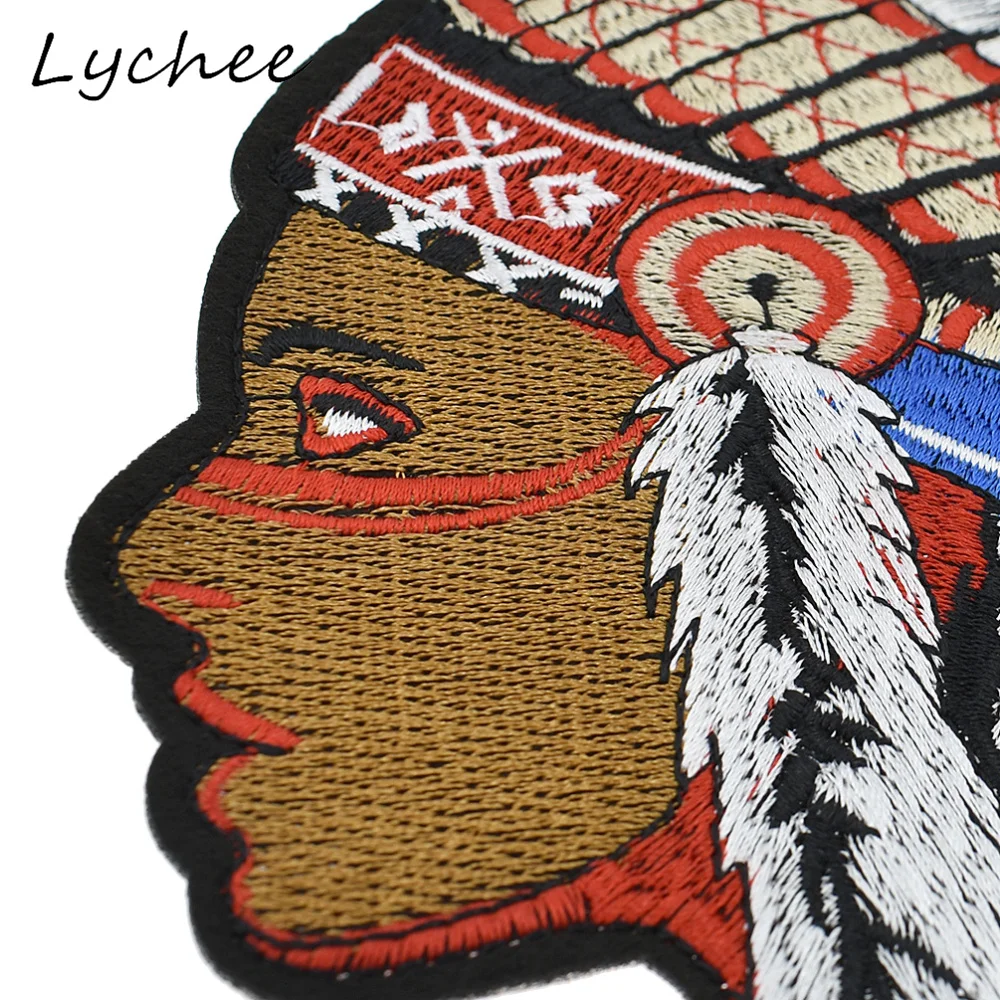 Lychee 24 см Негабаритные Красочные индийские нашивки с вышивкой в виде перьев