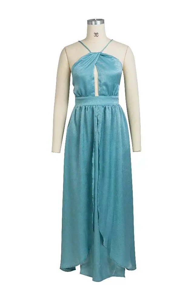 Без рукавов Холтер сексуальные макси платья летние вечерние с открытой спиной