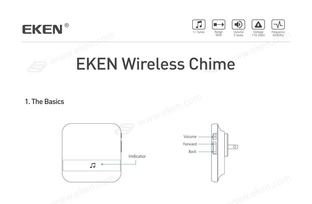 Eken V5 Wifi умный дом видео дверной звонок камера Дверной звонок с колокольчиком ночного видения PIR датчик движения приложение управление