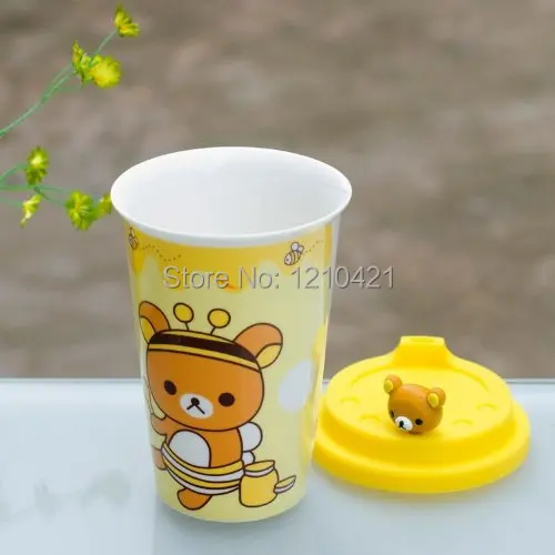 1 шт. керамическая чашка кофейная кружка с силиконовой крышкой Rilakkuma|cup coffee mug|coffee