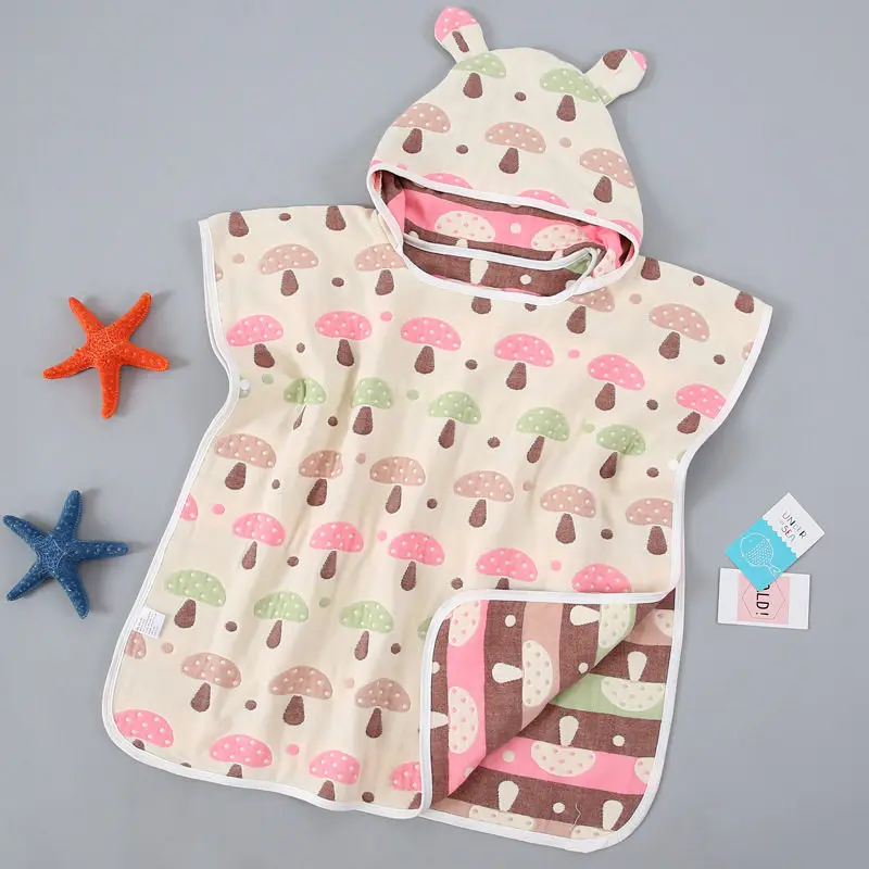 Baby Bath Towel for Newborns Child Hooded Baby Towel With Hood Muslin Baby Cotton Gauze Cloth New Born beach Towel for Children - Цвет: 11 Caimogu