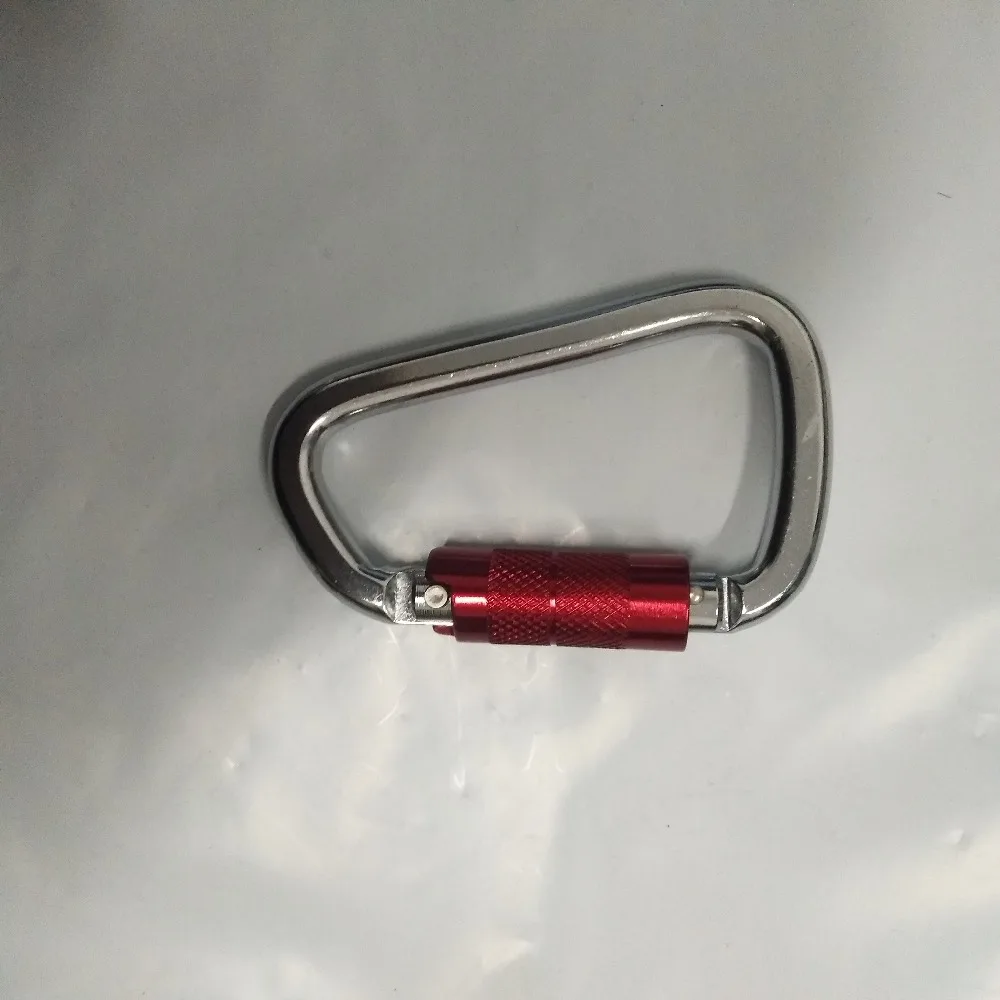 Carabiner Super Strength Steel Screw Lock Professional Safety Buckle Rock 5500lbs Tension Supervivencia Carabiners Climb | Спорт и