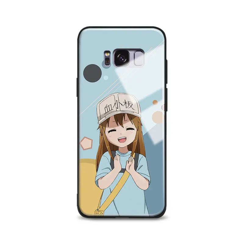Platelet Cells at Work! Anime Tempered Glass Soft Silicone Phone Case For Samsung Galaxy S7Edge S8 S9 S10 e Plus Note8 9 10 PLUS | Мобильные