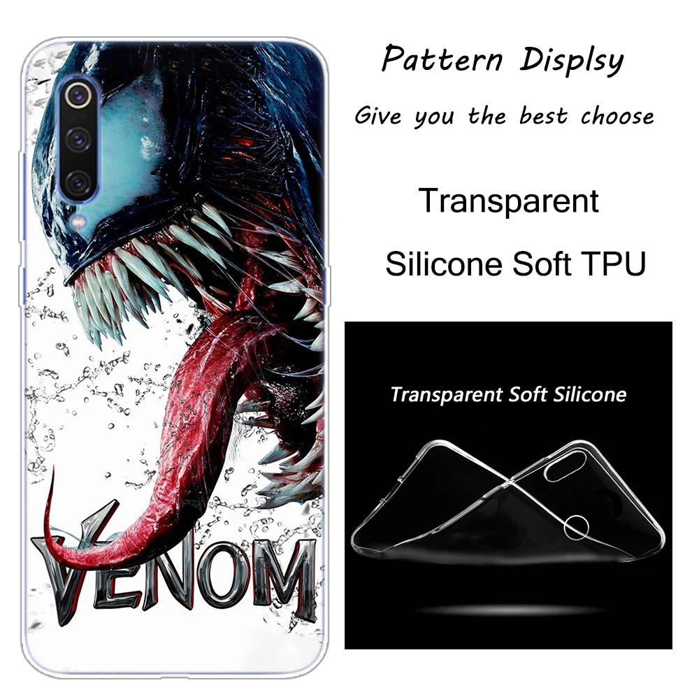 Горячая Venom с героями комиксов Марвел, силиконовый чехол для Xiaomi Pocophone F1 9T 9 9SE 8 A2 Lite A1 A2 Mix3 Redmi K20 7A Note 4 4X5 6 7 Pro S2 крышка