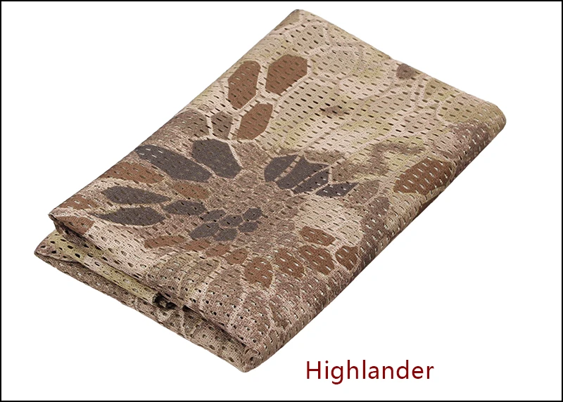 Highlander Быстросохнущая маска для лица, снайперская сетка, страйкбол, охотничий шарф, велосипедные камуфляжные шарфы, Мультикам, хаки, Лесной лес - Цвет: Highlander