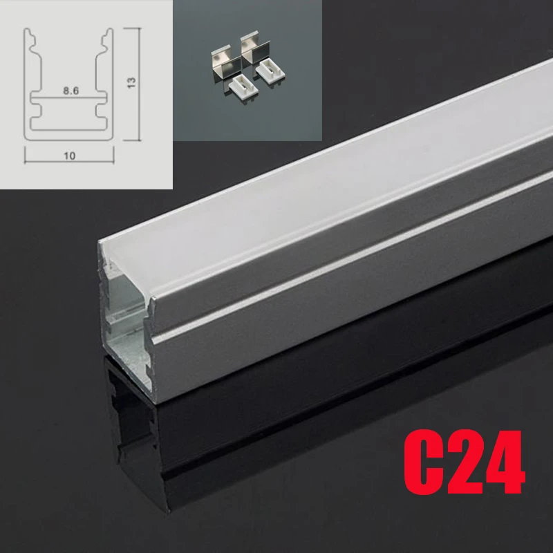 C24 6 комплектов 50 см u образный ультра узкий светодиодный алюминиевый канал с