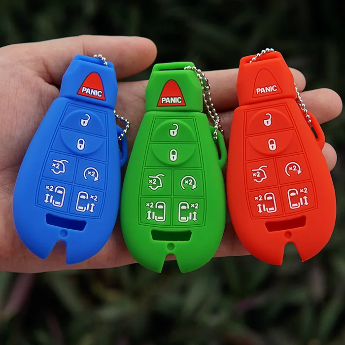 Силиконовый резиновый защитный чехол для ключа Chrysler Town Country Jeep Commander Dodge Grand Caravan