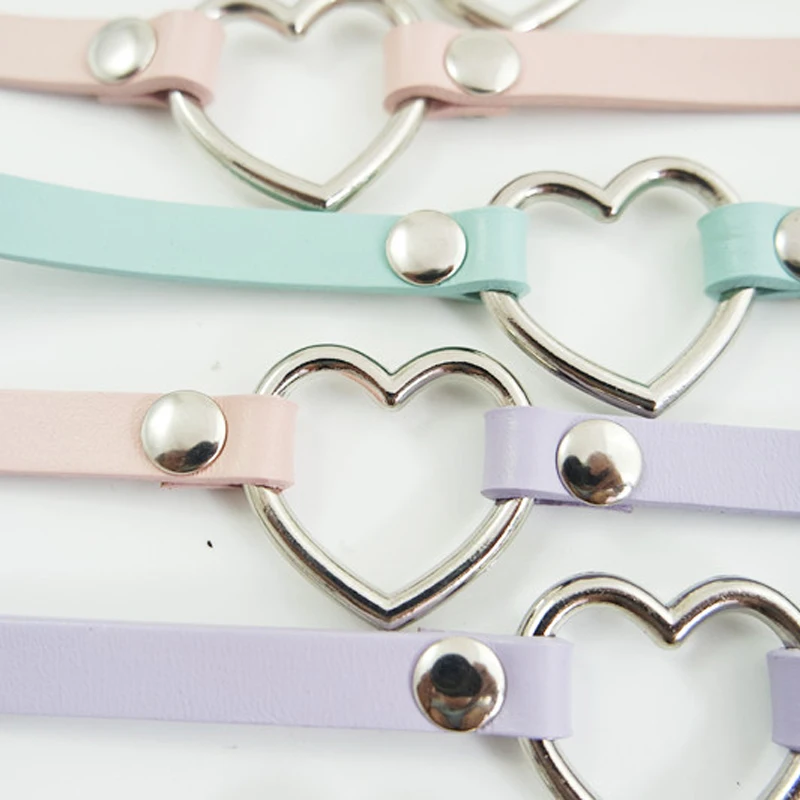 Женское колье чокер из натуральной кожи ручной работы в стиле панк рок АМО|choker