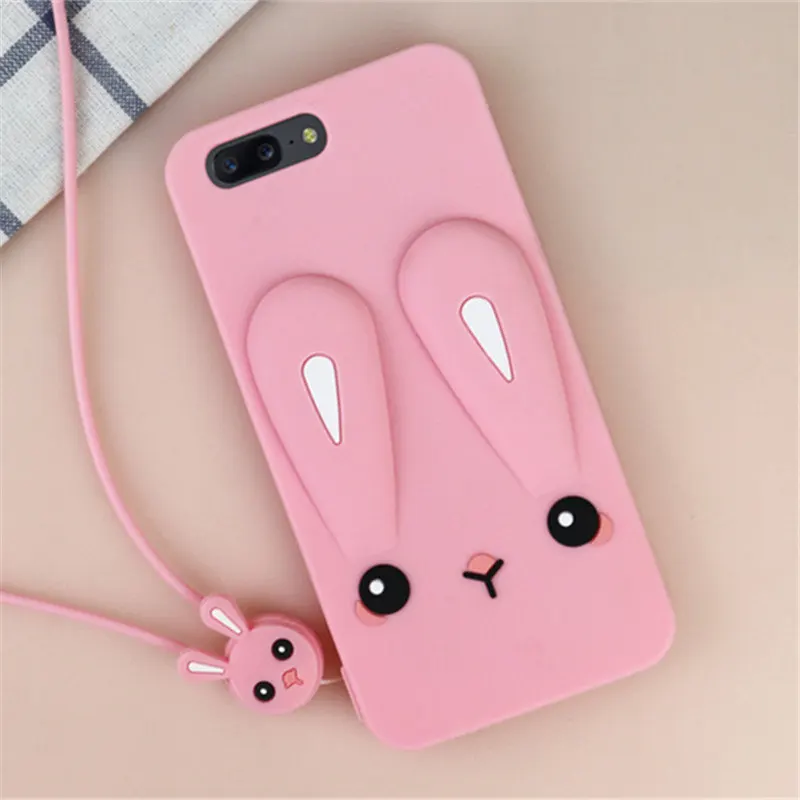 ALIVO Coque чехол OnePlus 6 Чехлы роскошный 3D Милый Цвет Кролик Мягкий силиконовый для 5 T