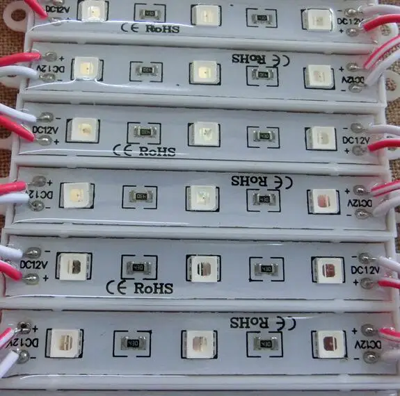 5050 smd 3 светодиодный модули Водонепроницаемый IP65 DC 12 В светло-зеленый красные