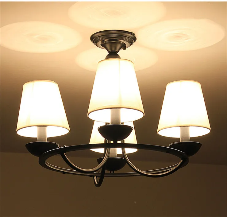American country retro modern minimalist living room chandelier Nordic creative personality cloth cover restaurant bedroom lamp | Освещение