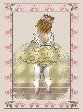 Бесплатная доставка высокое качество вышивка крестиком желтая балерина балет