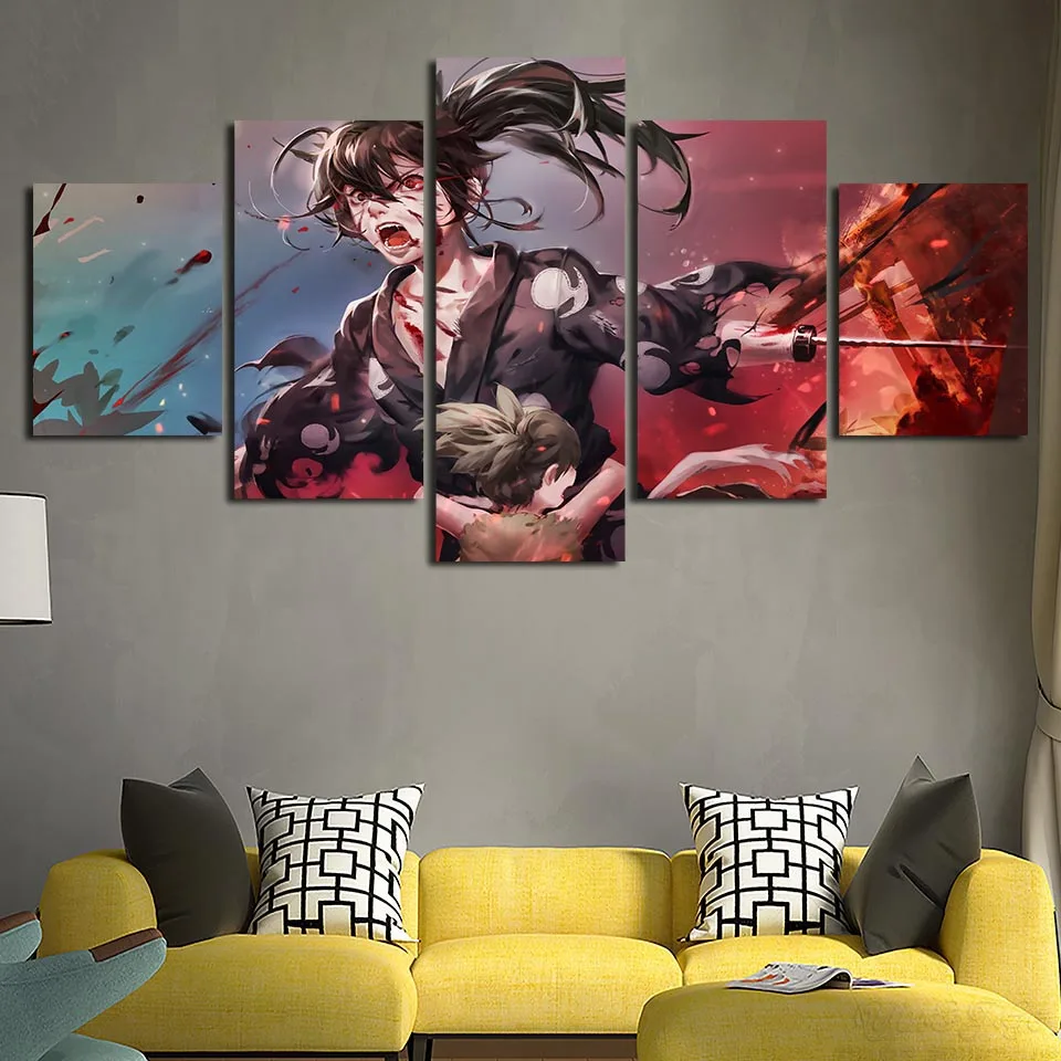 Canvas Wall Artwork HD Print Printing 5 Pieces Dororo Hyakkimaru Anime Poster Home Decorative Modern Living Room Modular Picture | Дом и сад