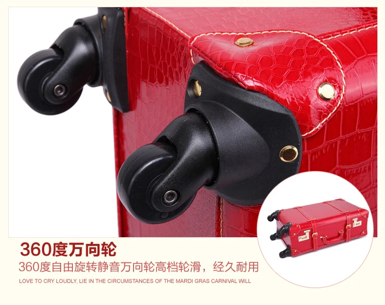 CARRYLOVE Классическая винтажная багажная серия 22/24 дюймов PU сумка и багаж на колесиках фирменный туристический чемодан на вращающихся колесиках