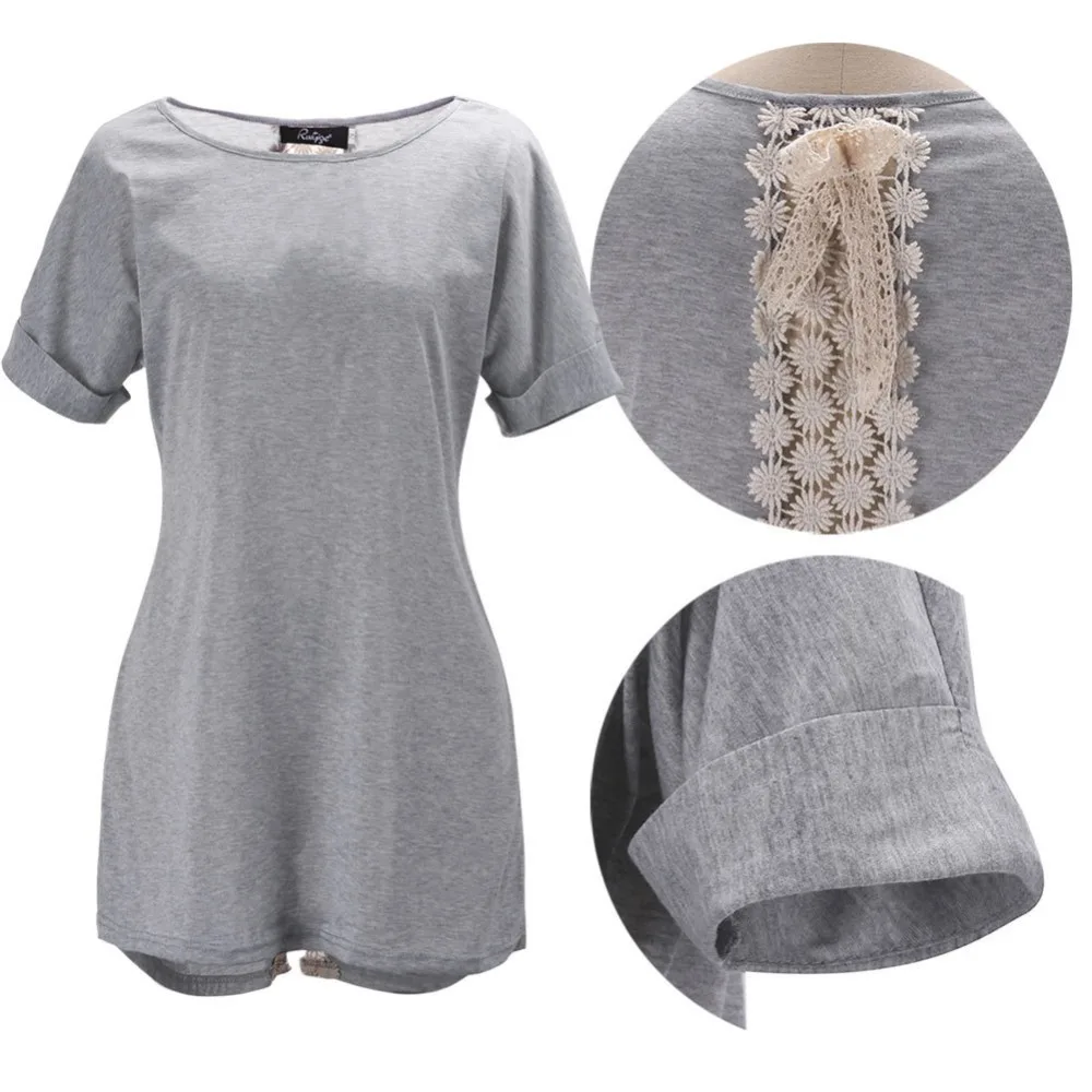 Горячая Распродажа 2017 мягкая блузка из хлопка с кружевами и коротким рукавом 3