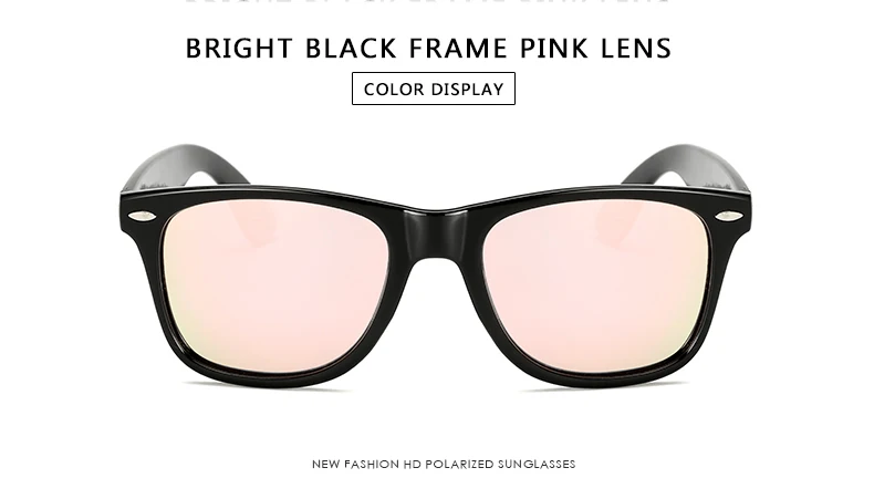 Bright Pink Длинные поляризационные мужские солнцезащитные очки унисекс, высокое качество, HD линзы, солнцезащитные очки, мужские очки для вождения, UV400, Gafas De Sol Masculino - Цвет линз: Bright Pink