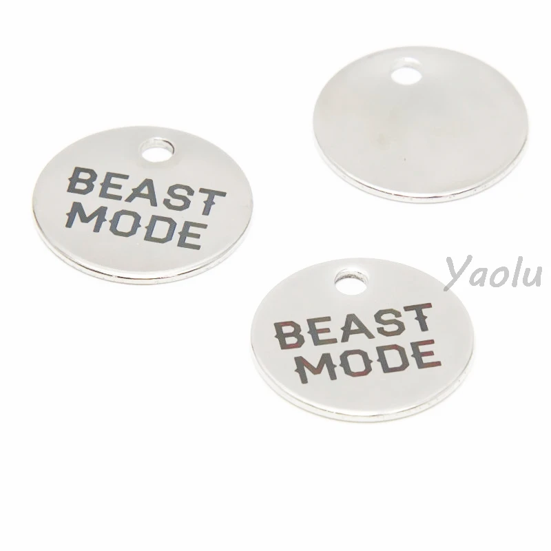 

10pcs/lot Beast Mode Stainless Steel charm Beast Mode message Charm pendant 20mm