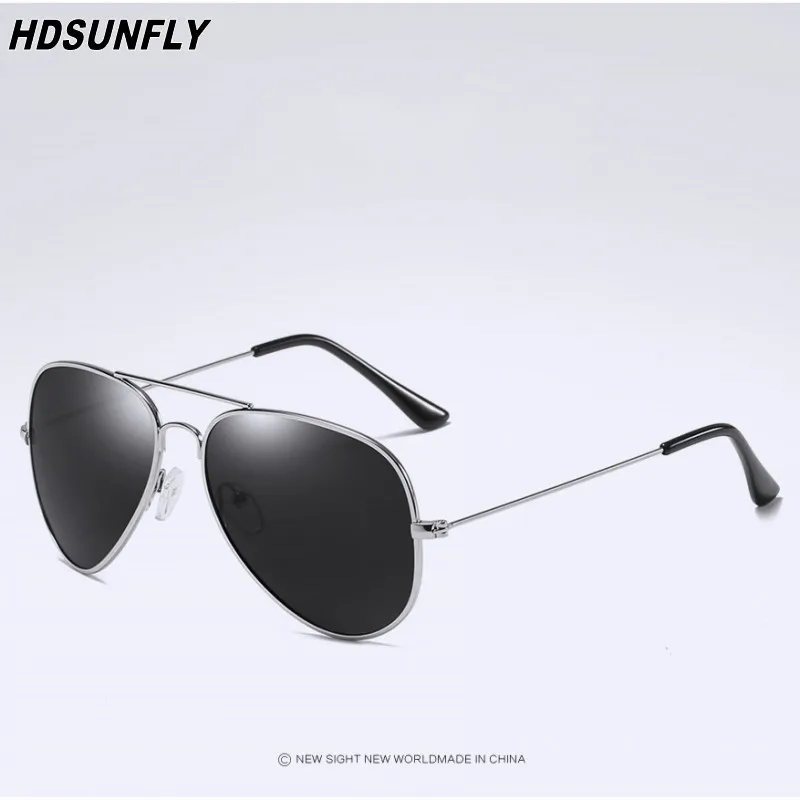 HDSUNFLY Мода поляризованных солнцезащитных очков для Для мужчин Для женщин фирменный дизайн авиации солнечные очки мужские женские очки Óculos de sol UV400 - Цвет линз: silver black