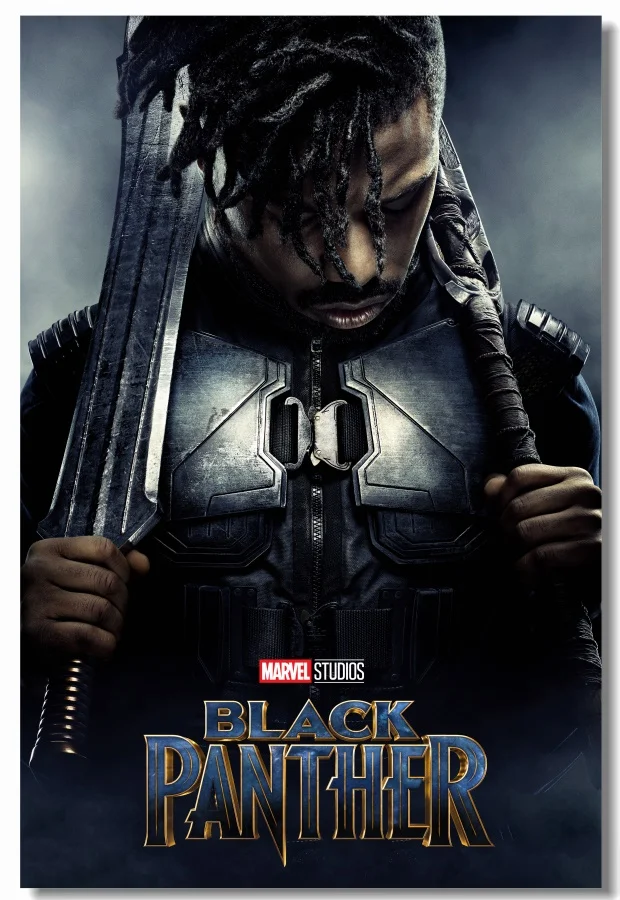 Пользовательский холст Настенный декор черная пантера плакат злодей Erik Killmonger