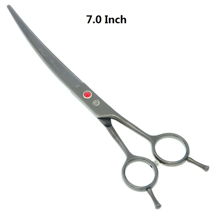 LZS0354 Curved C Фиолетовый дракон 7," профессиональные ножницы для домашних животных для ухода за собакой японский 440c животных прямые и истончение и изогнутые ножницы LZS0377 - Цвет: LZS0354 Curved C