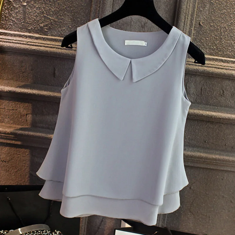 5XL шифоновые элегантные женские рубашки с отложным воротником большие размеры