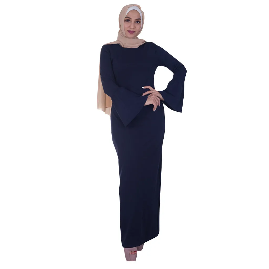 Женские Модные топы vestido мусульманское скромное платье Abaya Turkey длинный халат