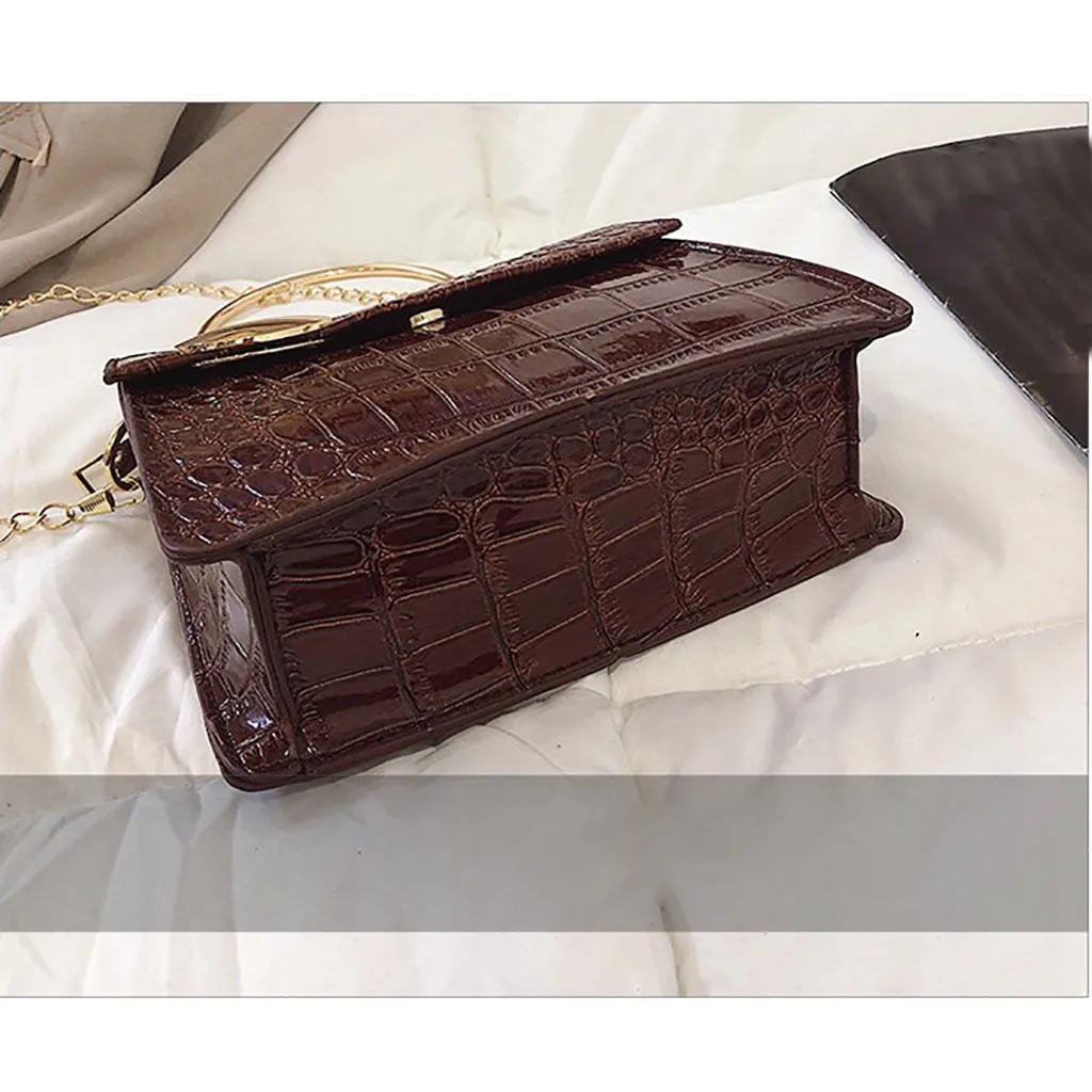 Женские сумки с каменным узором модные мессенджеры из лакированной кожи на