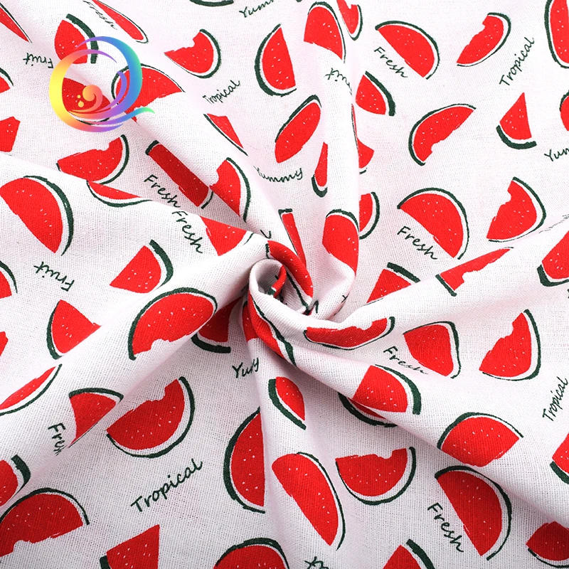 Ткань Haisen из хлопка и льна с арбузным узором для квилтинга шитья дивана занавесок