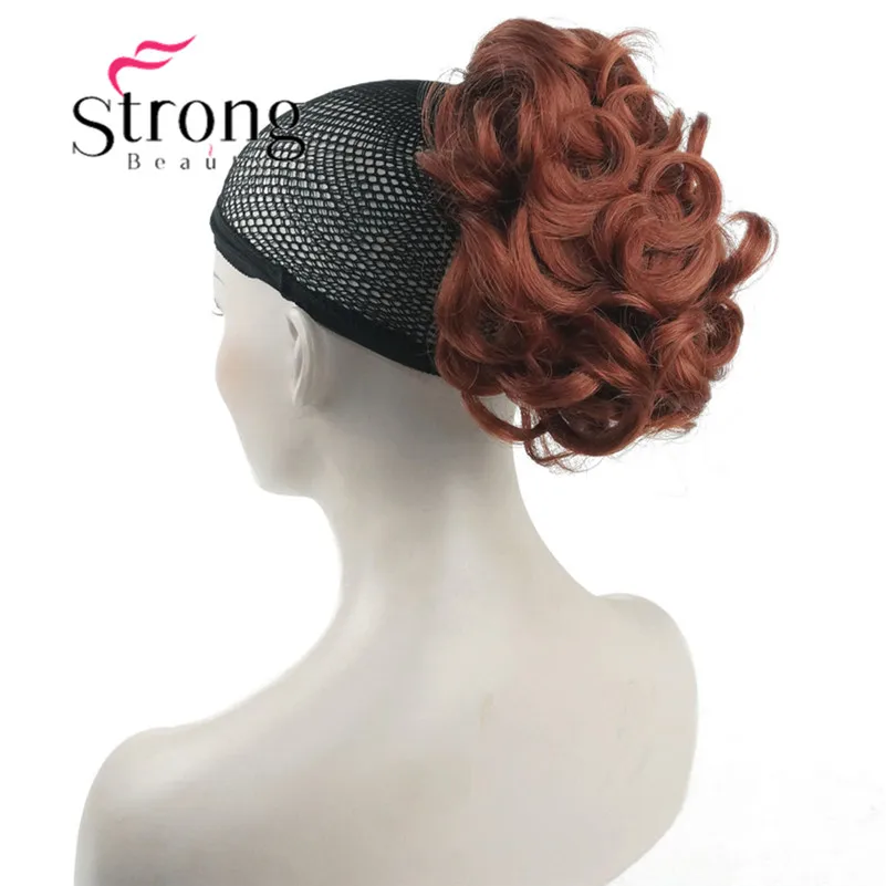 StrongBeauty короткий кудрявый зажим в Коготь Конский хвост наращивание волос синтетические волосы кусок 80 г с челюстью/коготь клип