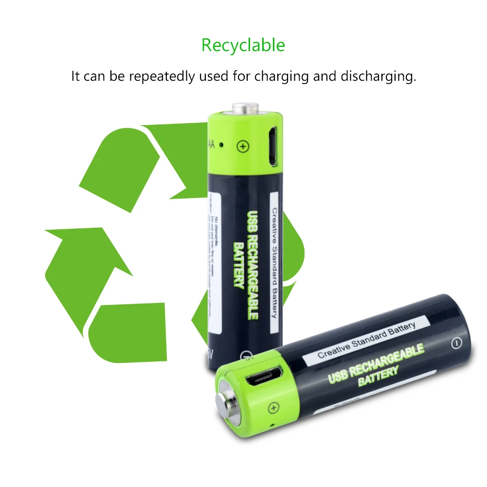 AA USB перезаряжаемая батарея 1250 mAh литий полимерная li po ионная usb