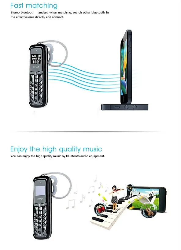 Fsmart BM50 bluetooth Dialer Мини Мобильный телефон 0,66 дюймов две sim-карты мобильный телефон маленькие наушники bluetooth telefone PK BM70