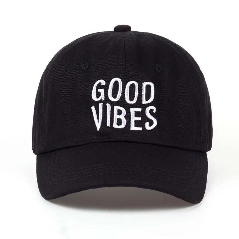 Новинка 2017 бейсболка Good Vibes Dad с вышивкой изогнутыми красками 100% хлопок брендовая