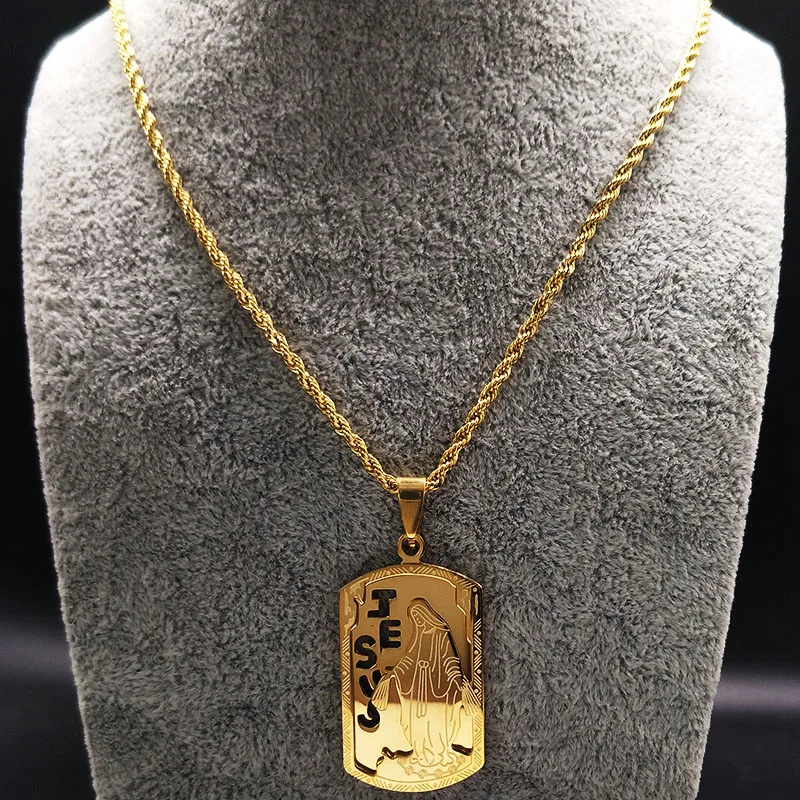 2021 длинное ожерелье с Иисусом из нержавеющей стали мужские ювелирные изделия