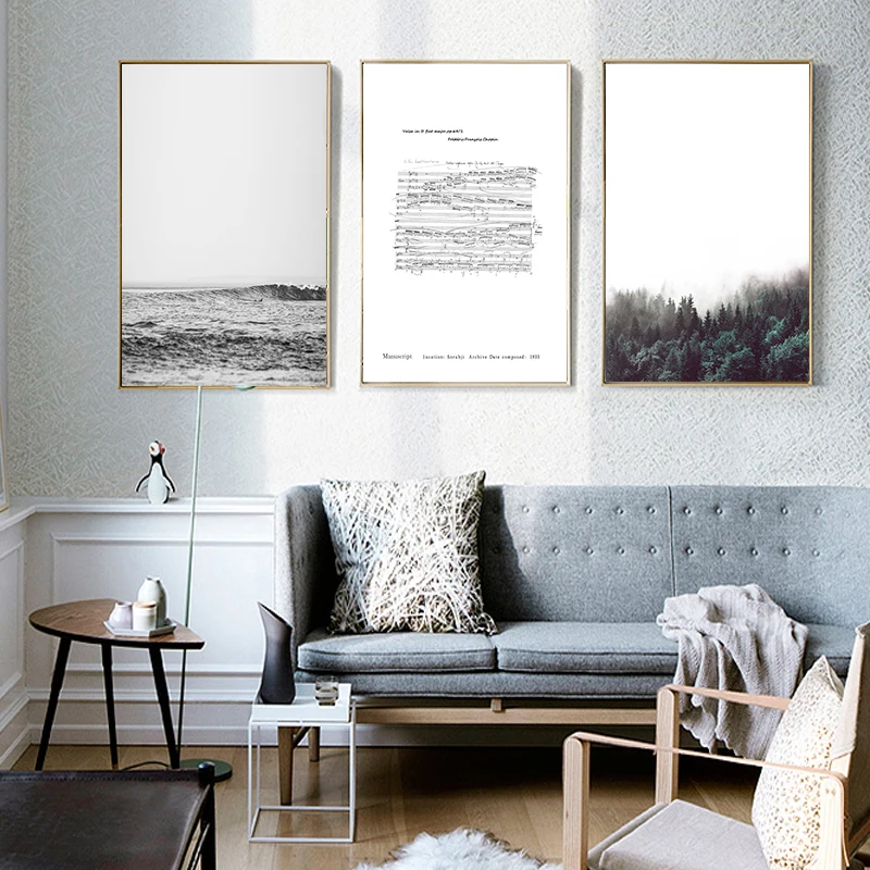 Nordic Decoration Forest Wall Art Canvas Poster Minimalist Print Painting Landscape Picture For Living Room Home Decor | Дом и сад