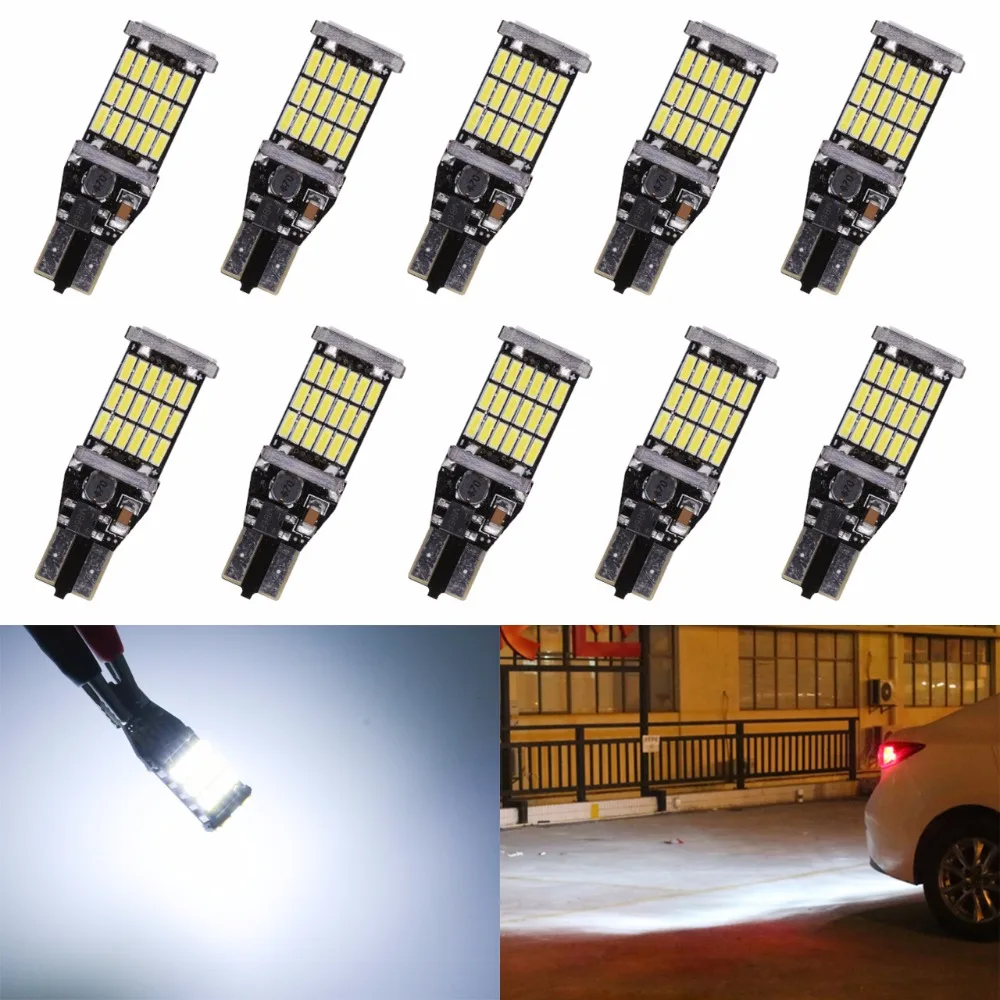 Катур супер яркий 10x T15 W16W 921 45 SMD светодиодный 4014 автомобильный Canbus габаритный