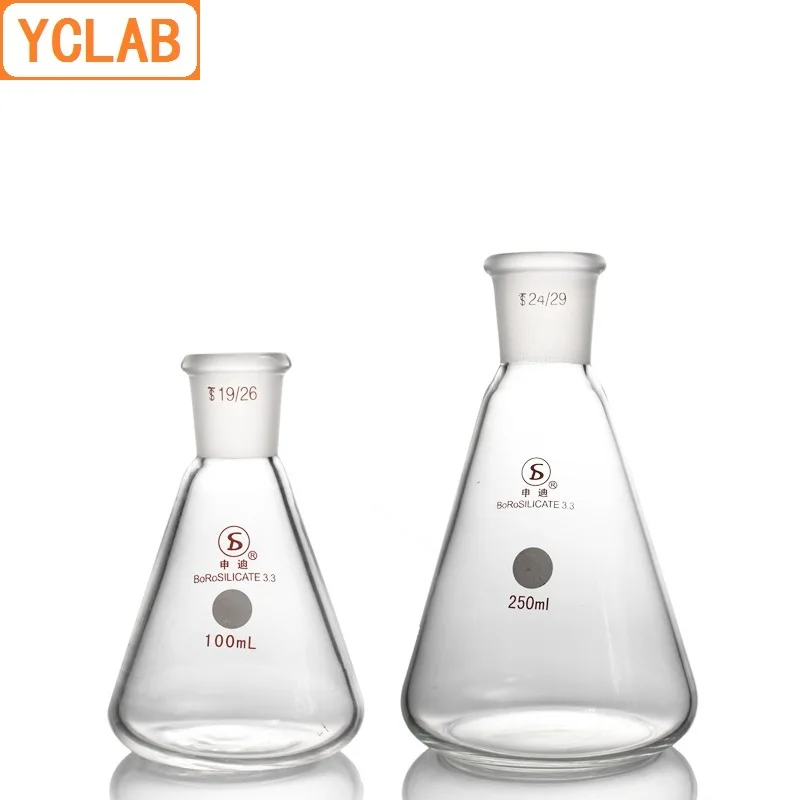 YCLAB 500 мл 19/26 Erlenmeyer фляга боросиликатное стекло 3 стандарт заземления рот