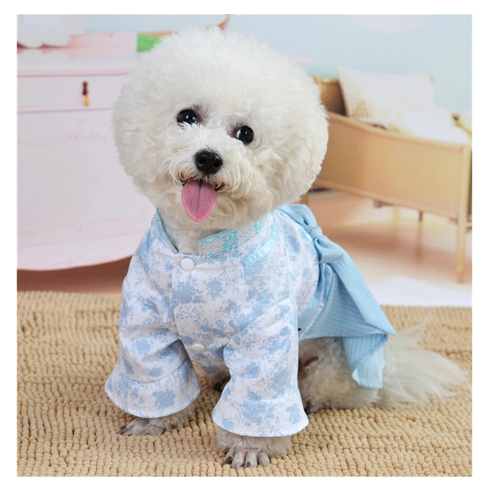 Hanfu летнее платье для собак платья маленьких щенков свадебное юбка весенняя